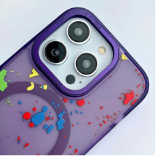 Чехол-силикон TPU+PC Flush with MagSafe для Apple iPhone 14 Pro Max  Dark Purple