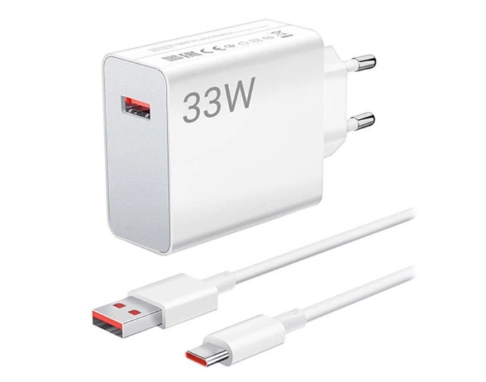 Мережеве зарядний пристрій Xiaomi (OR) 33W Wall Charger White Type-C Cable (BHR9956EU) (100% оригінал)