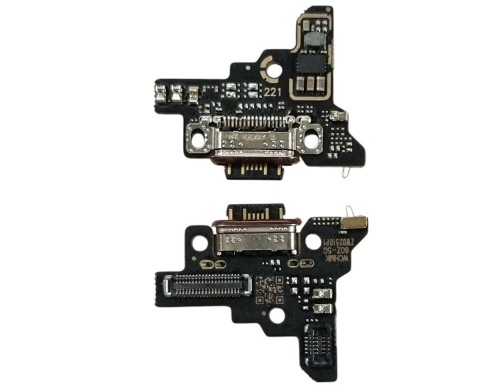 Шлейф для Xiaomi 13T Pro, коннектора зарядки, микрофона с компонентами, High Copy