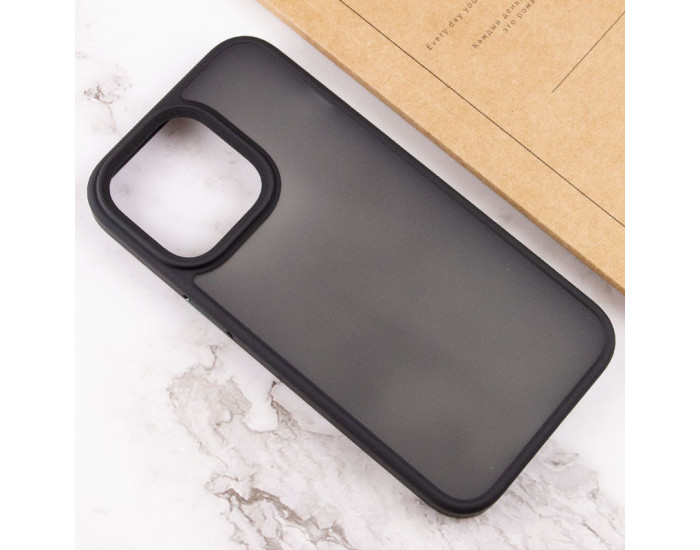 Чехол-силикон Metal Buttons Apple iPhone 14 Pro Max, Черный