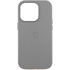 Кожаный чехол Leather Case MagSafe and Animation для Apple iPhone 16 Pro Max. Light Gray
