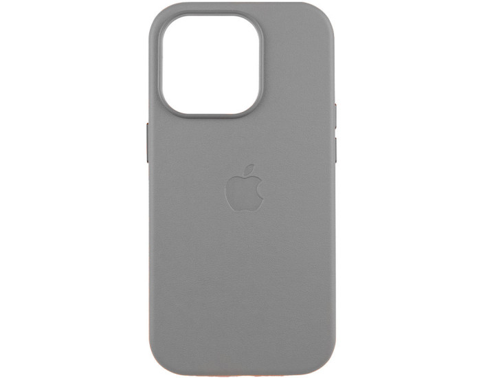Чехол оригинал Leather Case MagSafe and Animation iPhone 16 Pro Max. Light gray