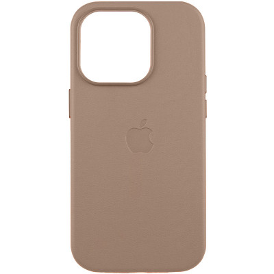 Кожаный чехол Leather Case MagSafe and Animation для Apple iPhone 16 Pro Max. Taupe