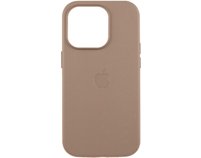 Кожаный чехол Leather Case MagSafe and Animation для Apple iPhone 16 Pro Max. Taupe