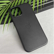Кожаный чехол Leather Case MagSafe and Animation для Apple iPhone 16 Pro Max, Black
