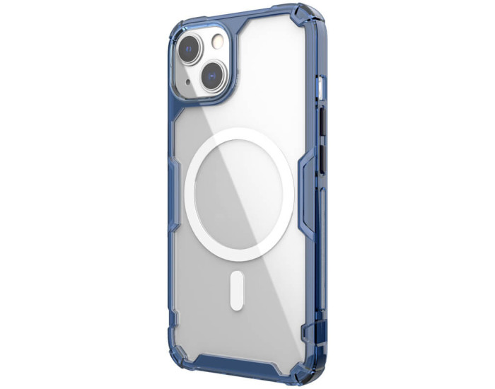 Чехол-силикон Nilkin Nature Pro Magnetic  iPhone 15 Синий прозрачный