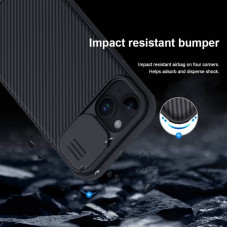 Карбоновая-накладка Nillkin Camshield Pro iPhone 15 Black