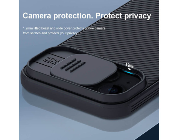 Карбоновая-накладка Nillkin Camshield Pro iPhone 15 Black