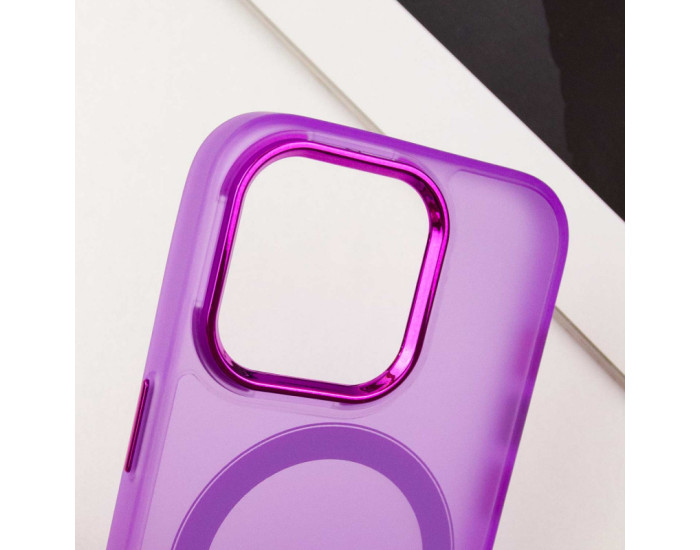 Чехол-силикон TPU+PC Lily with MagSafe iPhone 14 Pro Max. Purple