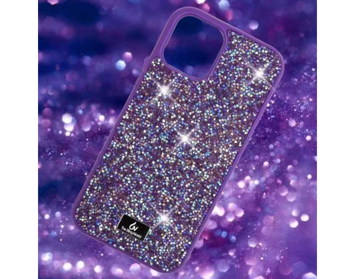 Чехол-силикон Bling World Rock Diamond iPhone 14 Plus / 15 Plus Violet