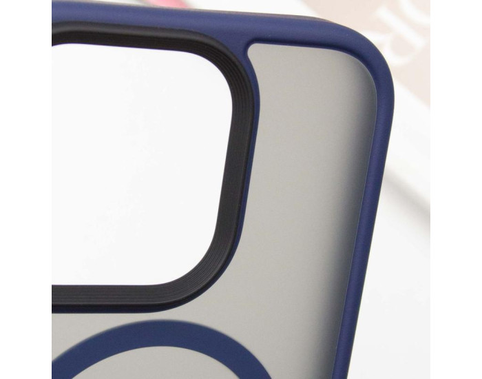 Чехол-силикон Metal Buttons with MagSafe Apple iPhone 16 Pro Max, Синий