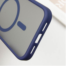 Чехол-силикон Metal Buttons with MagSafe Apple iPhone 16 Pro Max, Синий