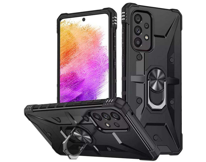 Чохол-силікон Ударостійкий Camshield Ring Samsung Galaxy A52 4G / A52 5G чорний