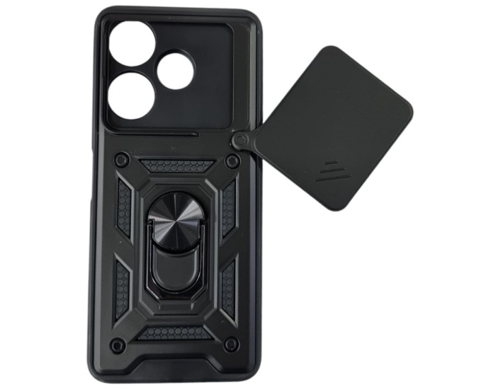 Чехол-Ударопрочный Camshield Serge Ring Xiaomi Redmi 13 4G/Poco M6 4G, черный