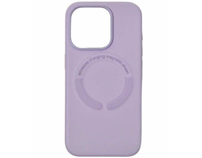 Чохол шкіряний Leather Case with MagSafe iPhone 13 Pro Max, бузковий