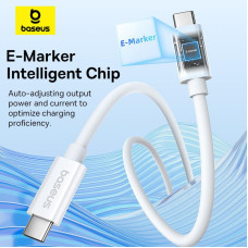 Кабель Baseus Superior Series 2 USB4 Full-Function Type-C to Type-C (240W/ 1m) (P10365200211), Moon White