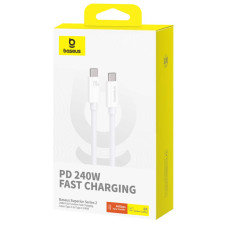 Кабель Baseus Superior Series 2 USB4 Full-Function Type-C to Type-C (240W/ 1m) (P10365200211), Moon White