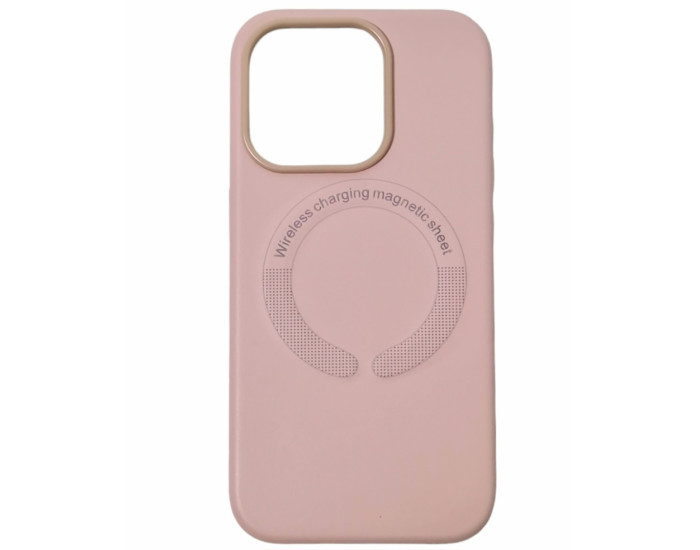 Чохол шкіряний Leather Case with MagSafe iPhone 15 Pro, Sand pink