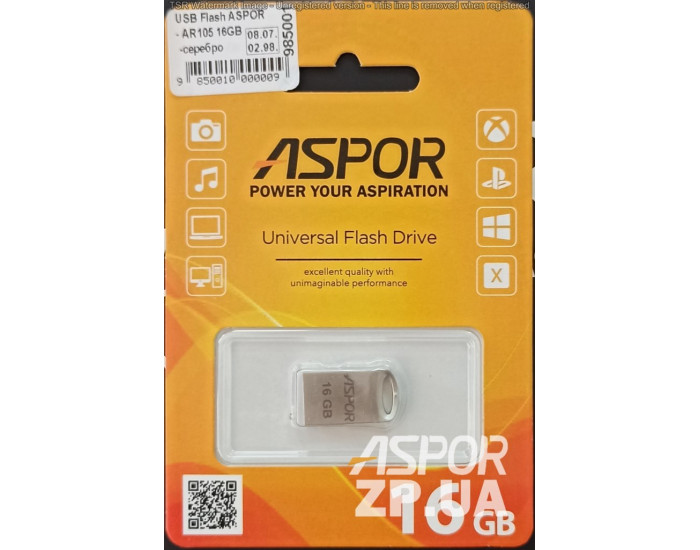Флешка USB 3,0 Aspor 16GB AR105, серебристая