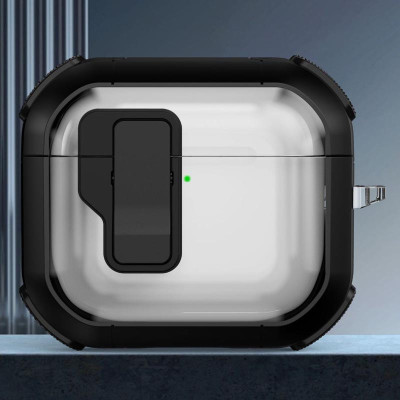 Чехол пртивоударный Locking Button AirPods 4, Black