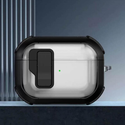 Чехол пртивоударный Locking Button AirPods Pro 2 / Pro, Black