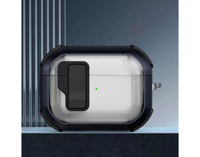 Чехол пртивоударный Locking Button AirPods Pro 2 / Pro, Blue