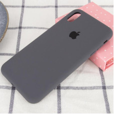Чехол-силикон оригинал Full Soft Matte iPhone X /XS, Dark grey