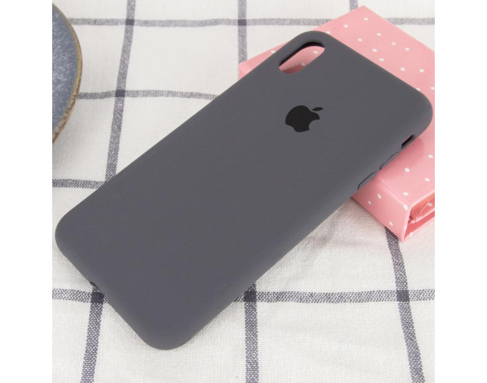 Чехол-силикон оригинал Full Soft Matte iPhone X /XS, Dark grey