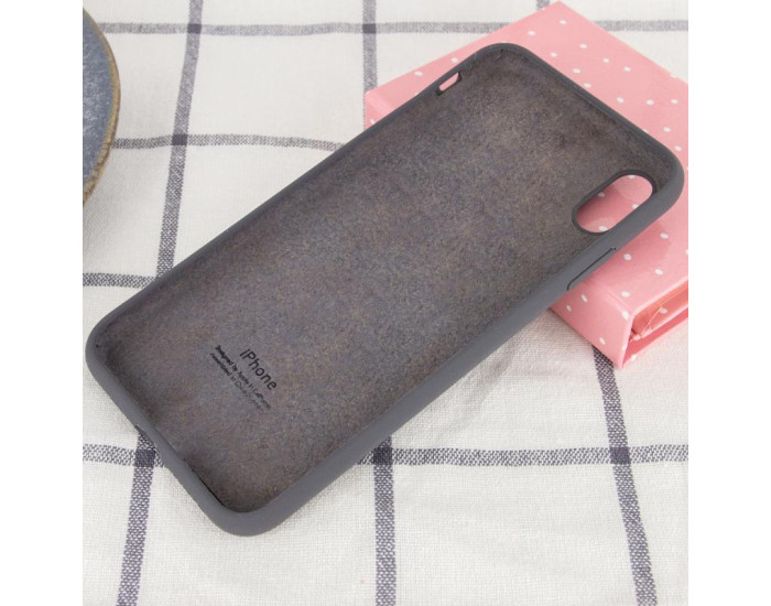 Чехол-силикон оригинал Full Soft Matte iPhone X /XS, Dark grey