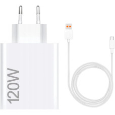 Мережеве зарядний пристрій Xiaomi (OR) 120W Charger + USBType-C (White) (BHR6034EU) (EU) (100% оригінал) (пошкоджена упаковка)