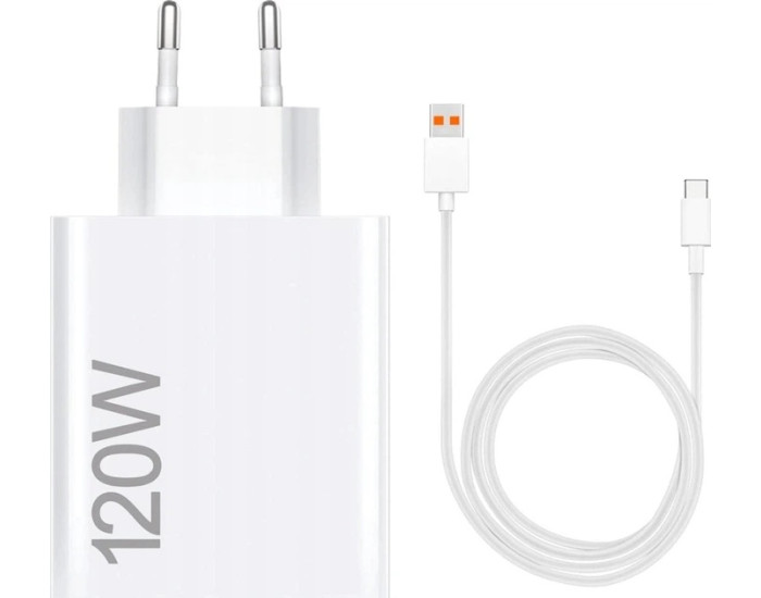 Мережеве зарядний пристрій Xiaomi (OR) 120W Charger + USB Type-C (White) (BHR6034EU) (EU) (100% оригінал) (пошкоджена упаковка)