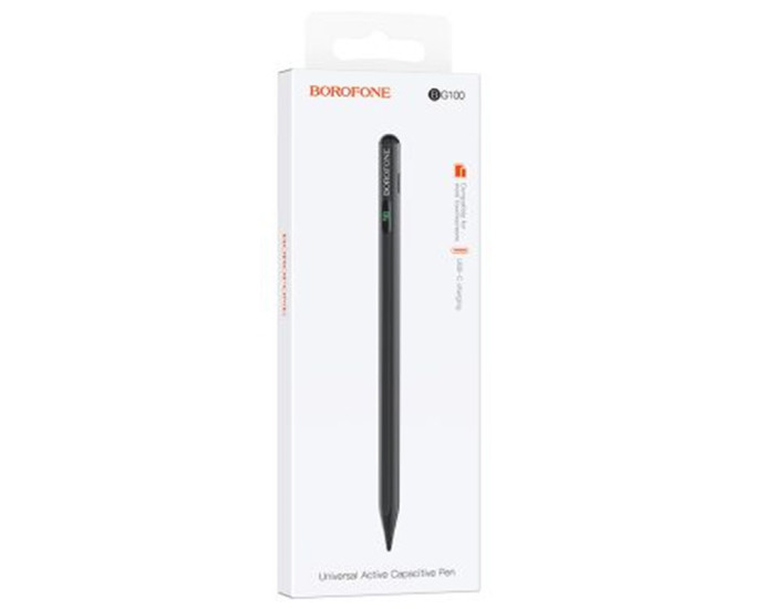 Стилус Borofone BG100 Universal active capacitive pen with digital displayl Black