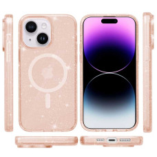 Чехол Galaxy Sparkle (MagFit) Apple iPhone 15 Plus (Gold+Glitter)