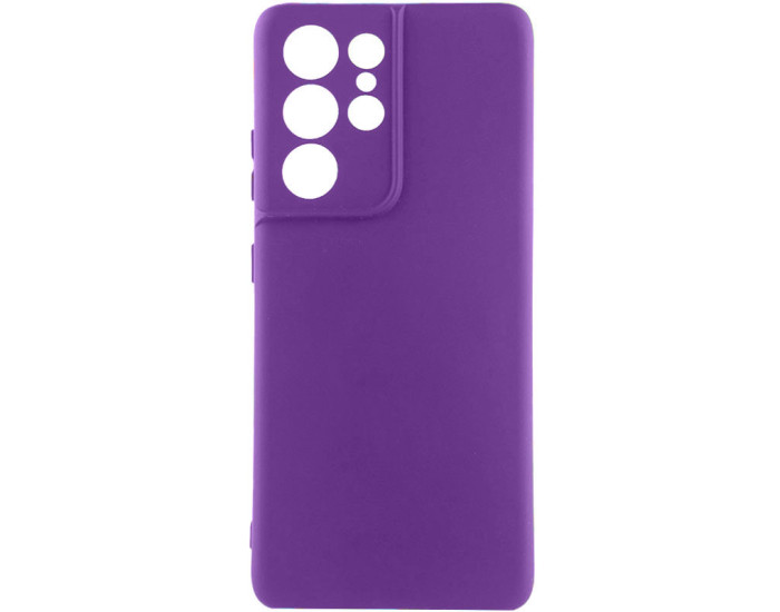 Чохол-силікон Getman Liquid Silk Full Camera Samsung Galaxy S22 Ultra (Фіолетовий / Purple)