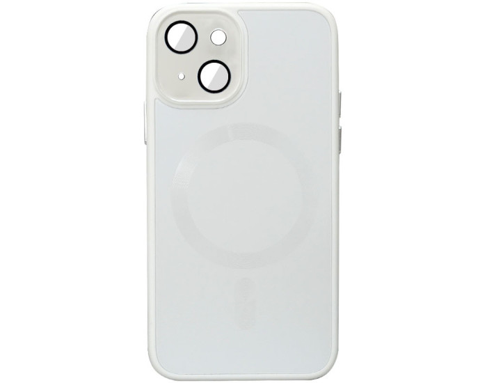  Чехол-силикон TPU+Glass Sappphire Midnight with MagSafe iPhone 15 Plus (Белый / White)
