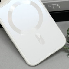  Чехол-силикон TPU+Glass Sappphire Midnight with MagSafe iPhone 15 Plus (Белый / White)
