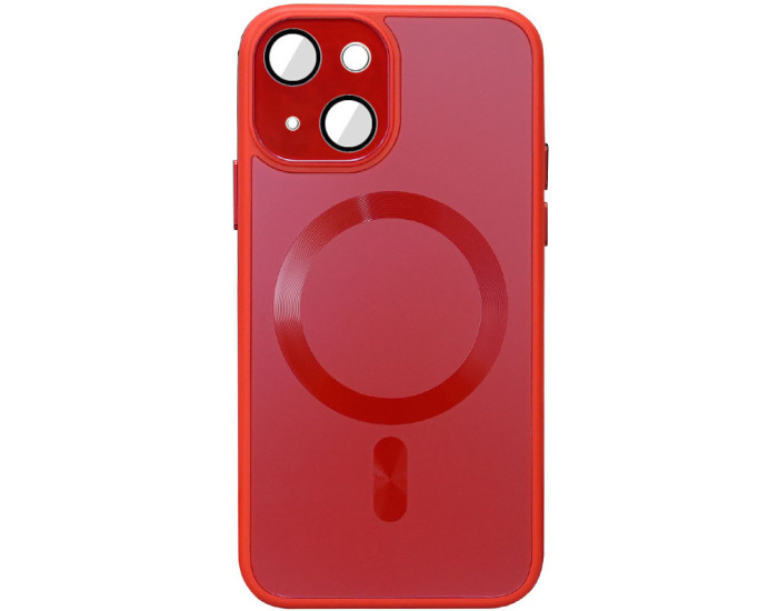  Чехол-силикон TPU+Glass Sappphire Midnight with MagSafe iPhone 15 Plus (Красный / Red)