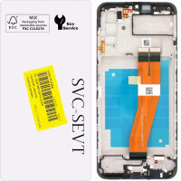 Дисплей с сенсорным экраном (модуль) Samsung A037 A03s, черный, желтый шлейф, с рамкой, сервисная упаковка, 160.5мм x 72mm