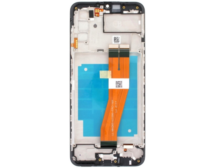 Дисплей с сенсорным экраном (модуль) Samsung A037 A03s, черный, желтый шлейф, с рамкой, сервисная упаковка, 160.5мм x 72mm