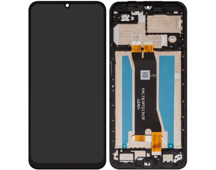 Дисплей з сенсорним екраном (модуль) ZTE Blade A35 /A55, чорний, з рамкою, оригінал