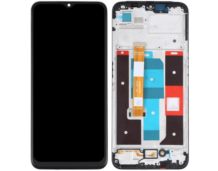 Дисплей с сенсорным экраном (модуль) Realme C35, черный с рамкой, оригинал