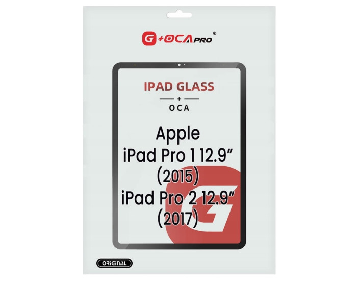 Стекло фронтальное с OCA-пленкой iPad Pro 12.9 2017 черное, оригинал G+OCA PRo
