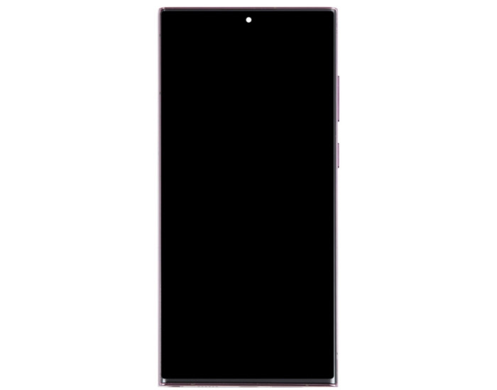 Дисплей з сенсорним екраном (модуль) Samsung S908 S22 Ultra 5G, бордовий, з рамкою OLED