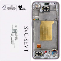 Дисплей з сенсорним екраном (модуль) Samsung A356 Galaxy A35, чорний, з рамкою рожевого кольору, Lilac, сервісна упаковка, оригінал