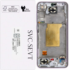 Дисплей с сенсорным экраном (модуль) Samsung A356 Galaxy A35, черный, с рамкой розового цвета, Lilac, сервисная упаковка, оригинал