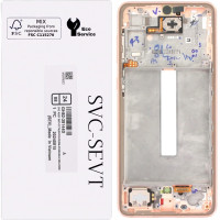 Дисплей з сенсорним екраном (модуль) Samsung A336 A33 5G, золотий з рамкою, сервісна упаковка, оригінал