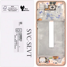 Дисплей с сенсорным экраном (модуль) Samsung A336 A33 5G, золотой с рамкой, сервисная упаковка, оригинал