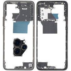 Задняя кришка для Xiaomi Redmi 12 со стеклом камеры, черная, Midnight Black, оригинал