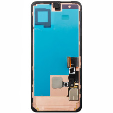 Дисплей с сенсорным экраном (модуль) Google Pixel 8 со шлейфом скарена отпечатка, черный, OLED, оригинал снятый с рамкой