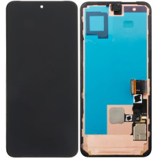 Дисплей с сенсорным экраном (модуль) Google Pixel 8 со шлейфом скарена отпечатка, черный, OLED, оригинал снятый с рамкой